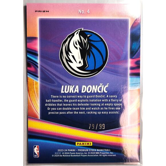2023-24 NBA Hoops Premium Stock Anti-Gravity LUKA DONCIC #4 Red Disco 79/99 - Picture 2 of 2